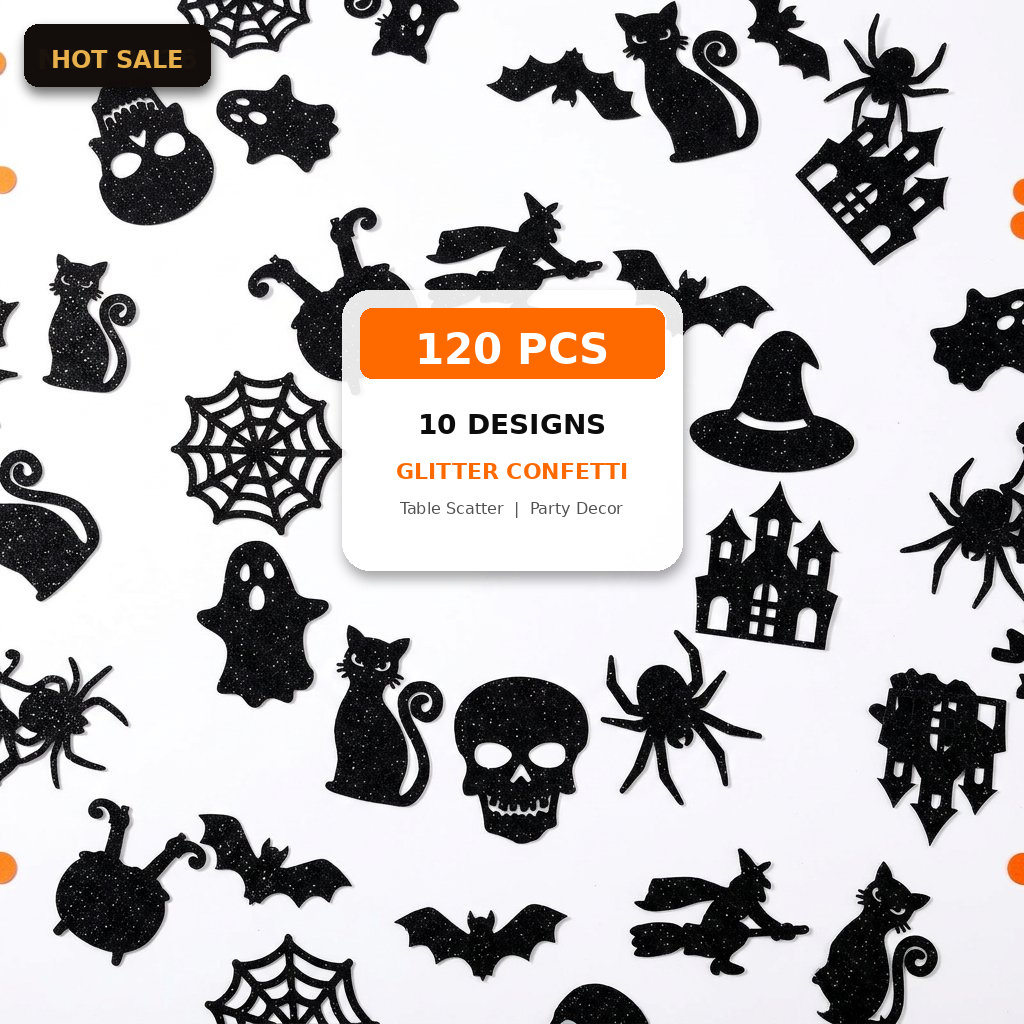 Papercraft Supply Confetti - Konfetti na Halloween 120 szt. Brokatowe